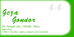 geza gondor business card